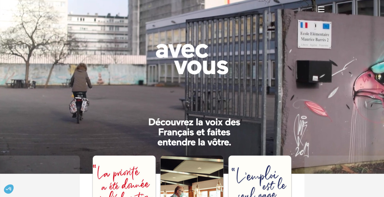 Copie d'écran de la page d'accueil du site web de campagne d'Emmanuel Macron | © Copyright Gilles Bailleux | CC BY 4.0