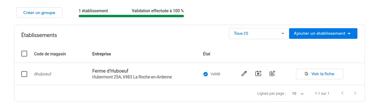 Validation de la fiche d’établissement Google